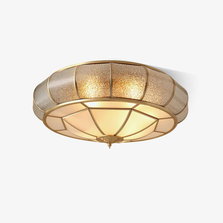 Round Glass Ceiling Lamp with Texture