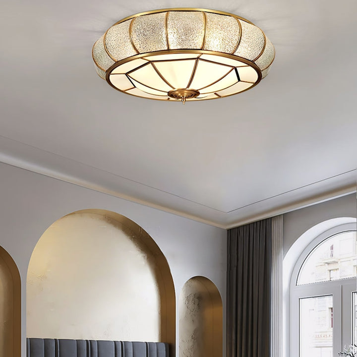 Round Glass Ceiling Lamp with Texture
