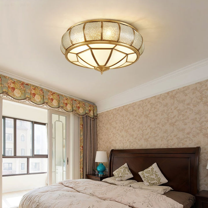 Round Glass Ceiling Lamp with Texture