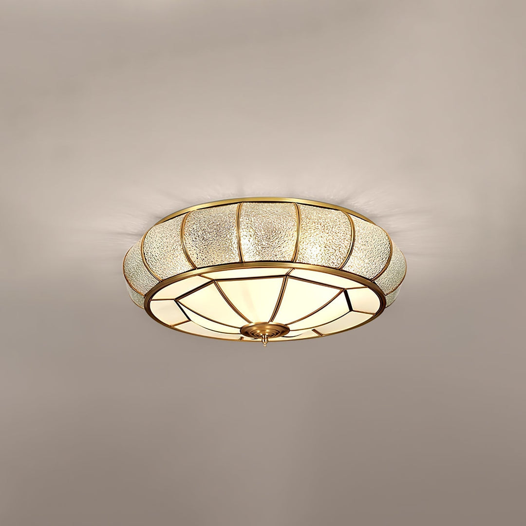 Round Glass Ceiling Lamp with Texture