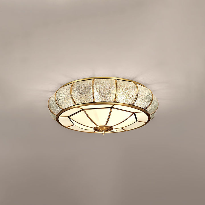 Round Glass Ceiling Lamp with Texture