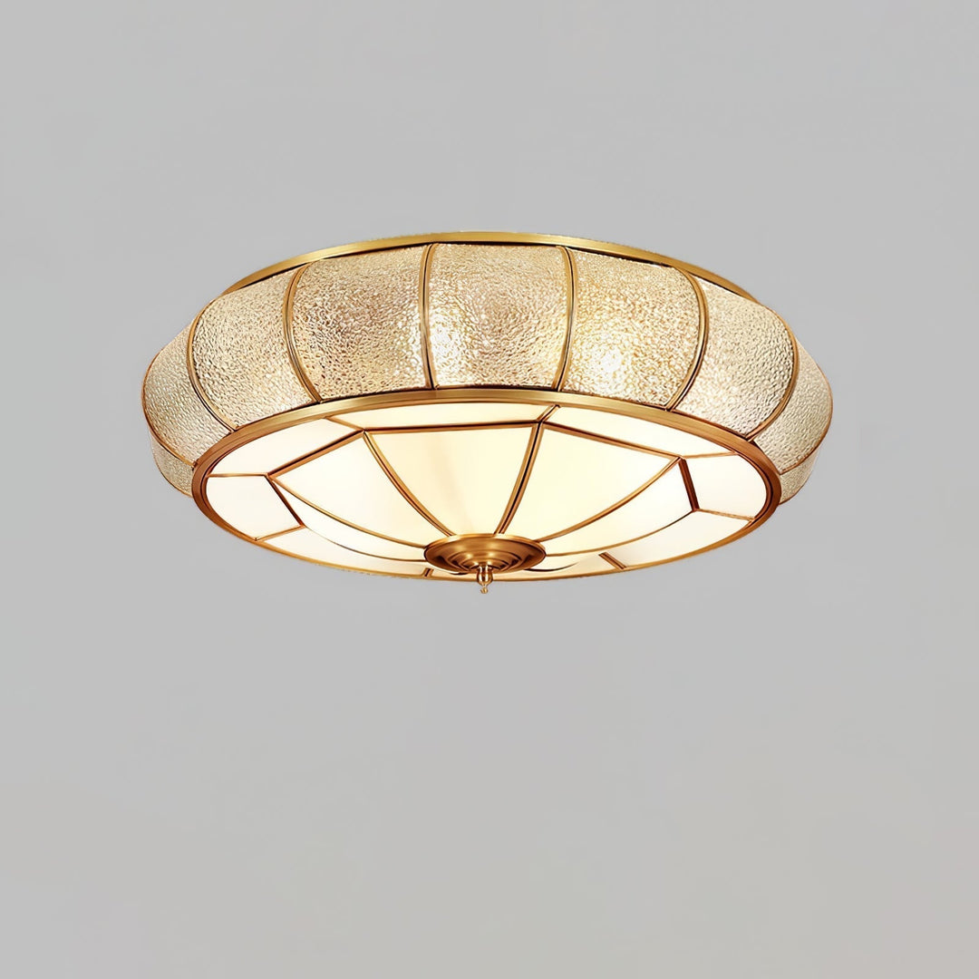 Round Glass Ceiling Lamp with Texture