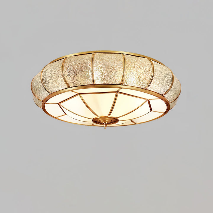 Round Glass Ceiling Lamp with Texture
