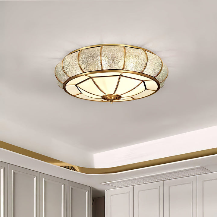 Round Glass Ceiling Lamp with Texture