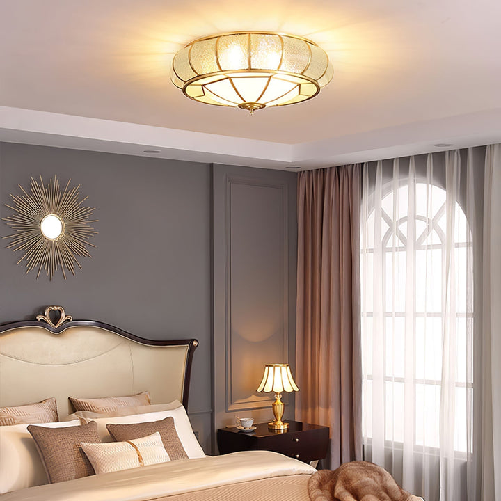 Round Glass Ceiling Lamp with Texture