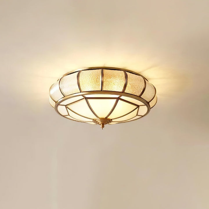 Round Glass Ceiling Lamp with Texture