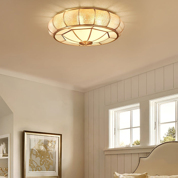 Round Glass Ceiling Lamp with Texture