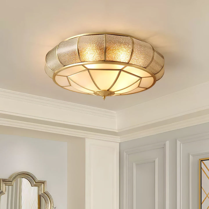 Round Glass Ceiling Lamp with Texture