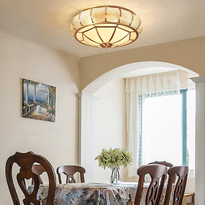 Round Glass Ceiling Lamp with Texture