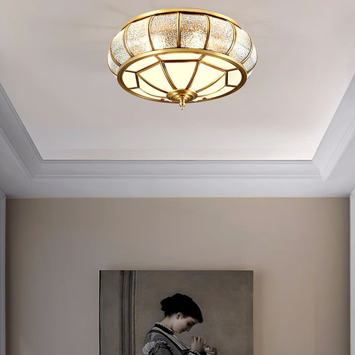 Round Glass Ceiling Lamp with Texture
