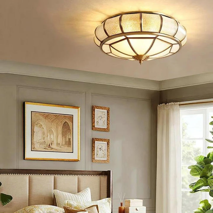 Round Glass Ceiling Lamp with Texture