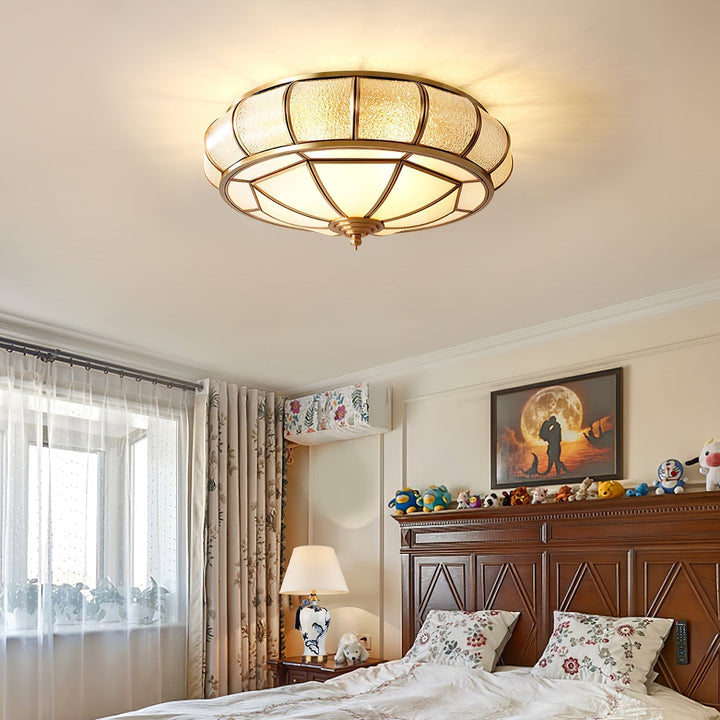 Round Glass Ceiling Lamp with Texture