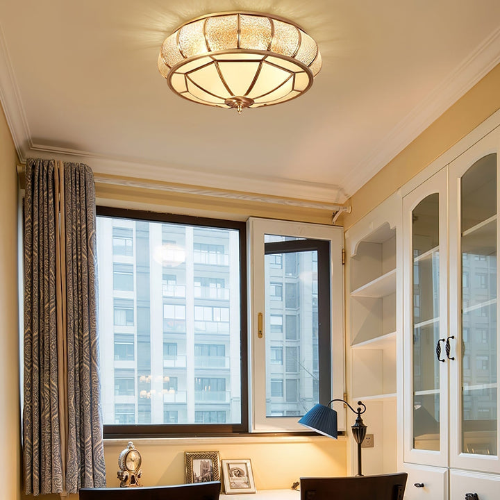 Round Glass Ceiling Lamp with Texture