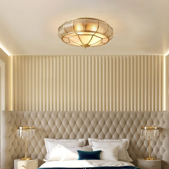 Round Glass Ceiling Lamp with Texture
