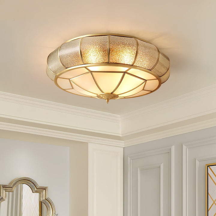 Round Glass Ceiling Lamp with Texture