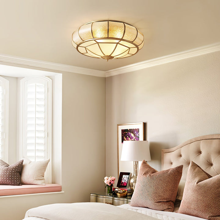 Round Glass Ceiling Lamp with Texture