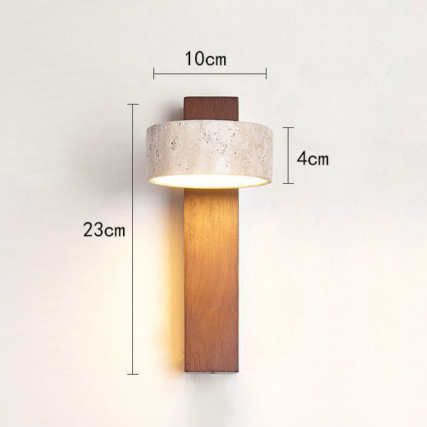 Wabi Sabi Travertine Wall Lamp Broken White
