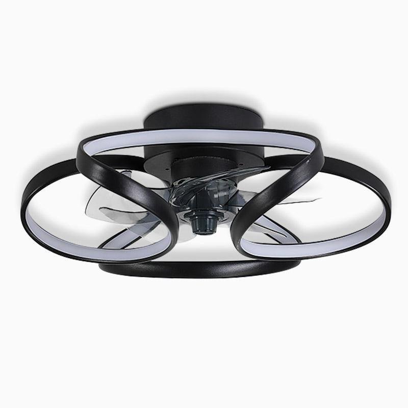 Flower LED modern recessed ceiling fan with remote control