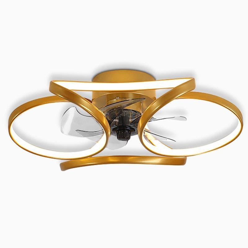 Flower LED modern recessed ceiling fan with remote control