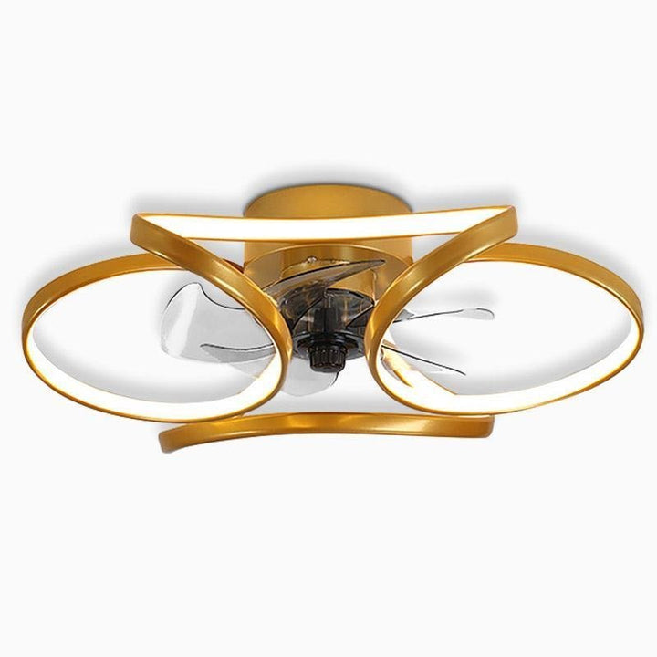 Flower LED modern recessed ceiling fan with remote control
