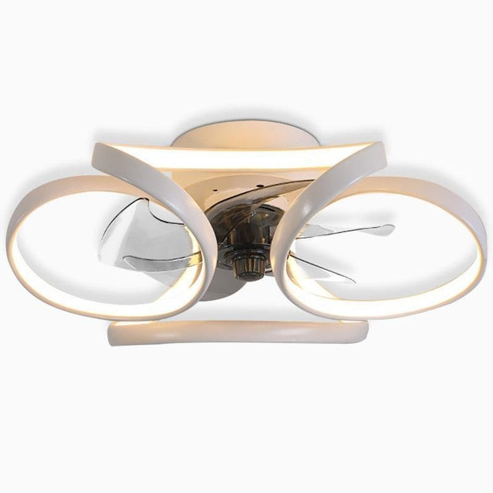 Flower LED modern recessed ceiling fan with remote control
