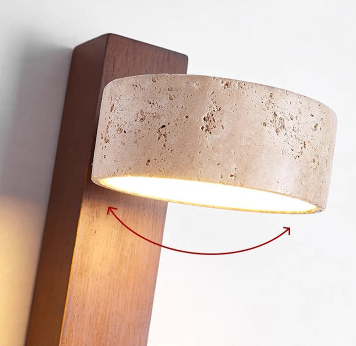 Wabi Sabi Travertine Wall Lamp Broken White