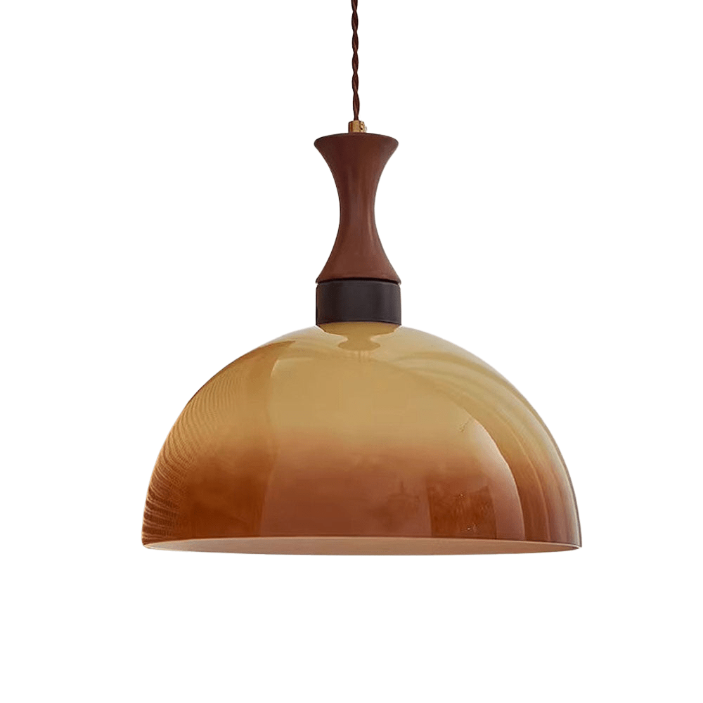 Amber Glass Farm Pendant Light