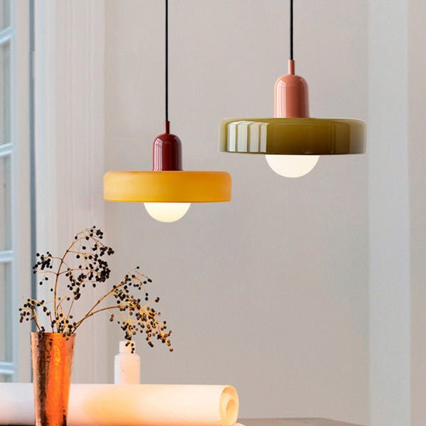 Bauhaus Suspension in Colored Glass