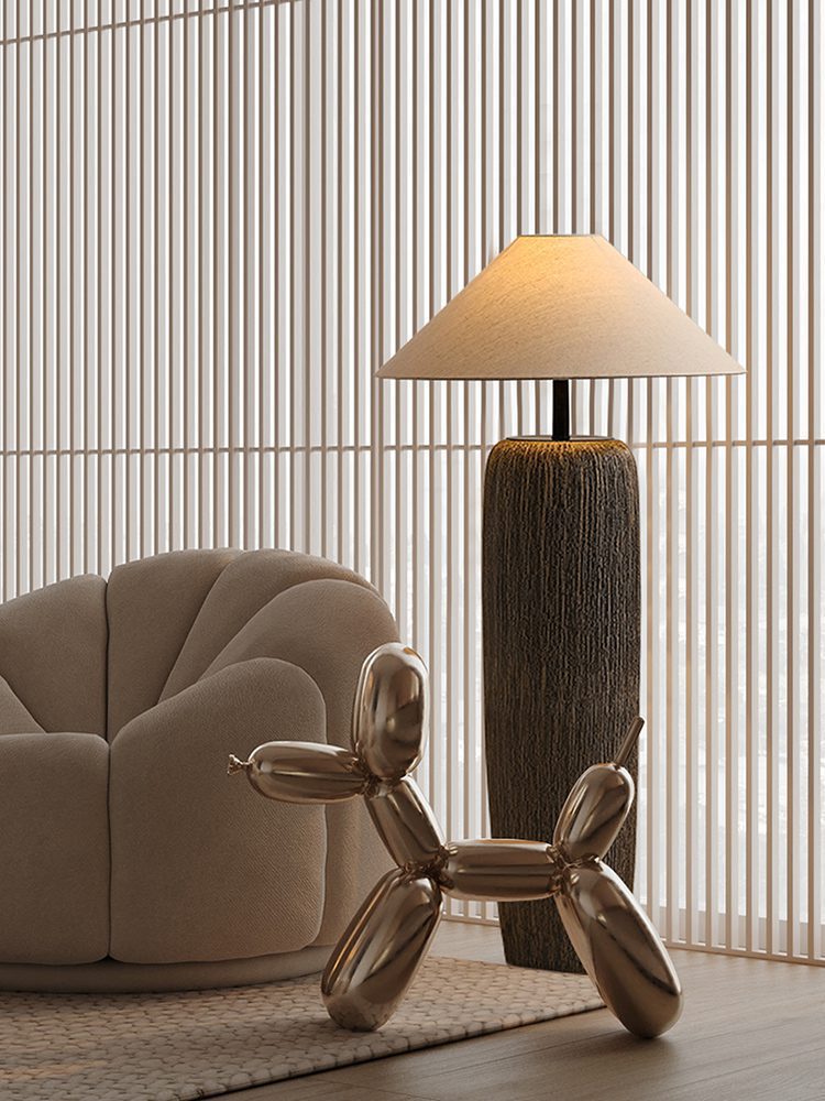 Weathered Wooden Floor Lamp