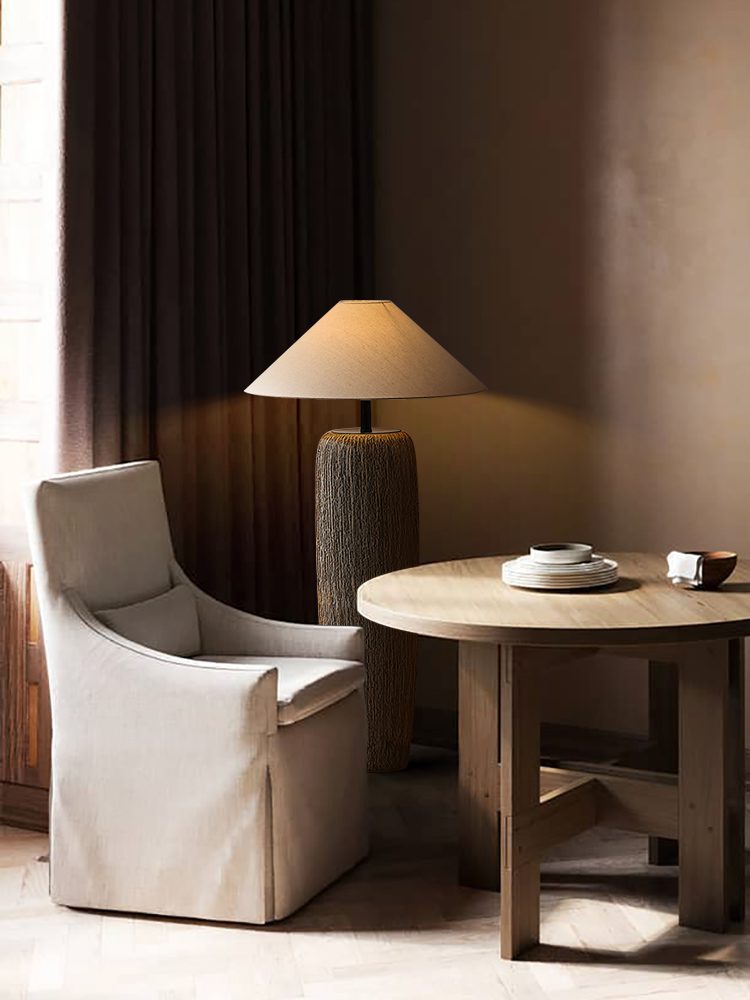 Weathered Wooden Floor Lamp