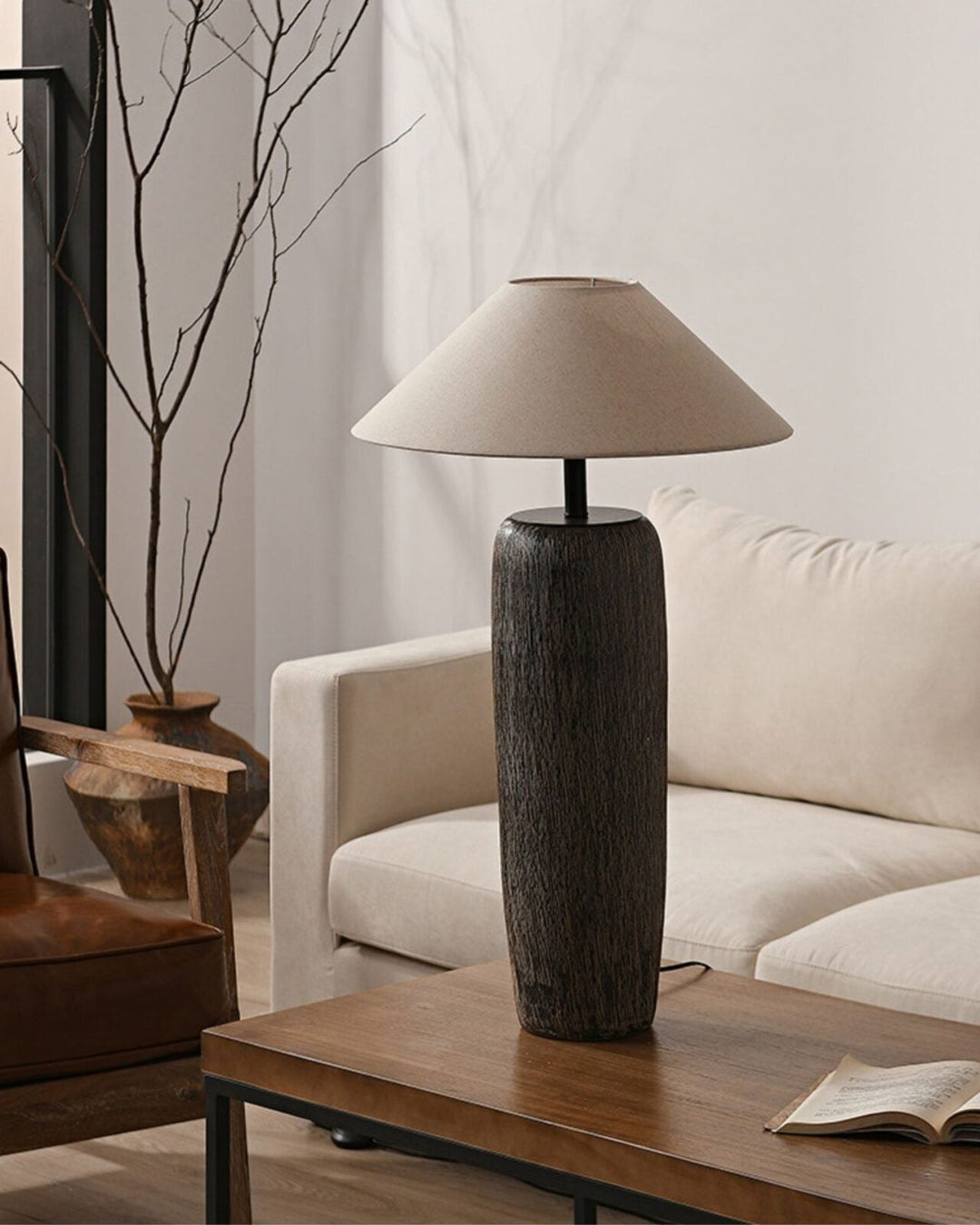 Weathered Wooden Floor Lamp