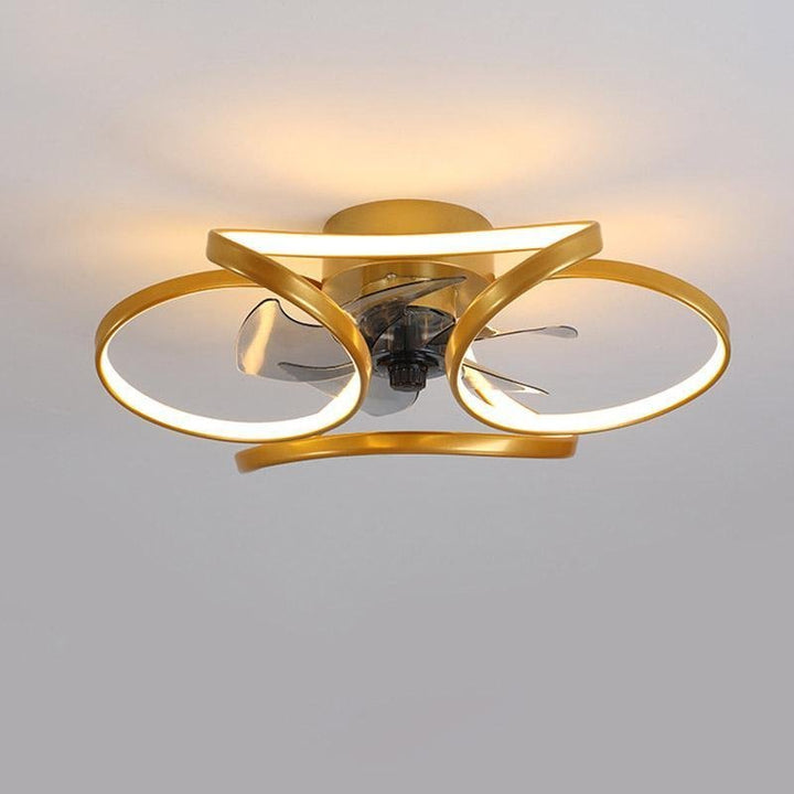 Flower LED modern recessed ceiling fan with remote control