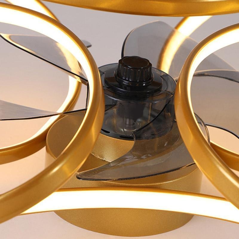 Flower LED modern recessed ceiling fan with remote control