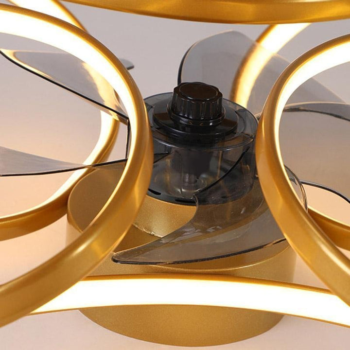 Flower LED modern recessed ceiling fan with remote control