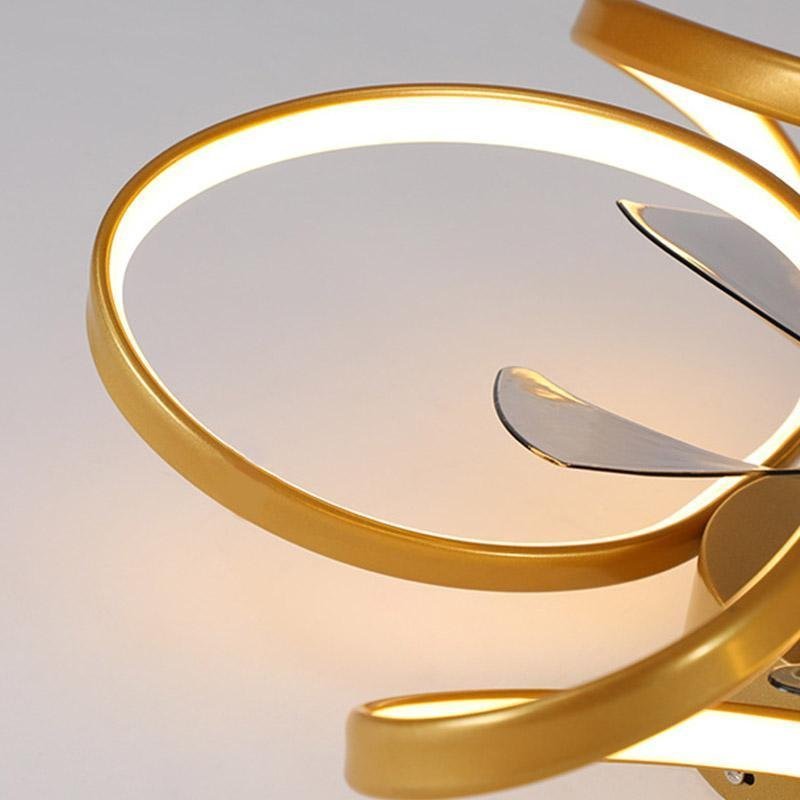 Flower LED modern recessed ceiling fan with remote control