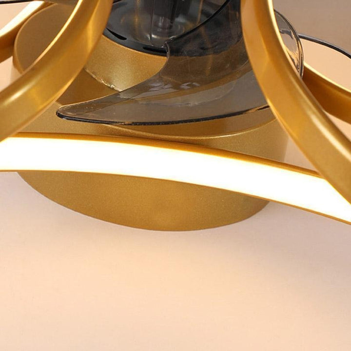 Flower LED modern recessed ceiling fan with remote control