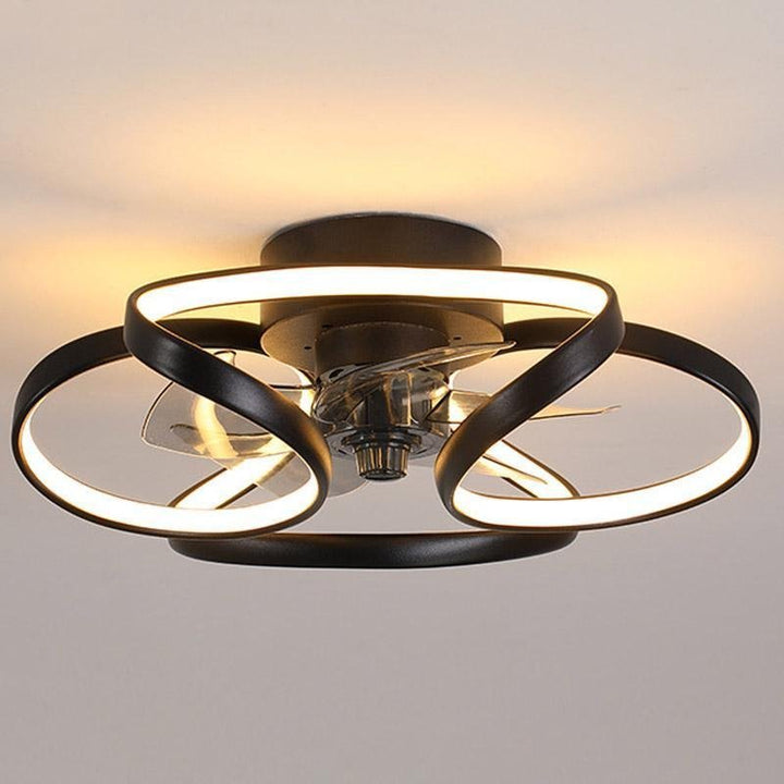 Flower LED modern recessed ceiling fan with remote control