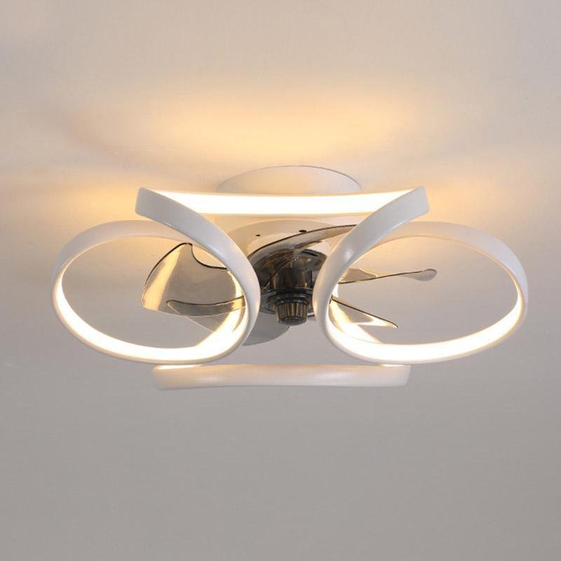 Flower LED modern recessed ceiling fan with remote control