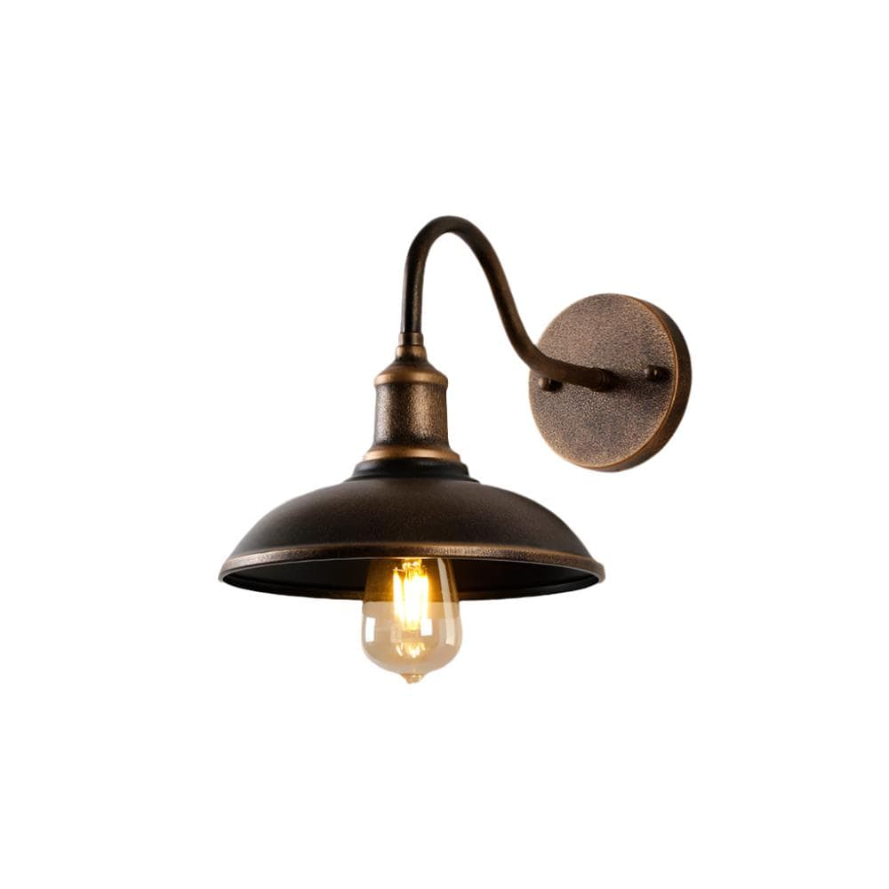Alessio Rustic Bowl-Shaped Antique Brass IP65 Waterproof Wall Lamp for Outdoor Use