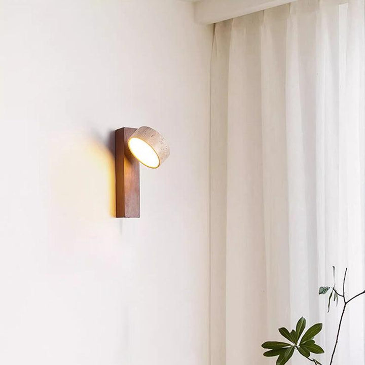 Wabi Sabi Travertine Wall Lamp Broken White