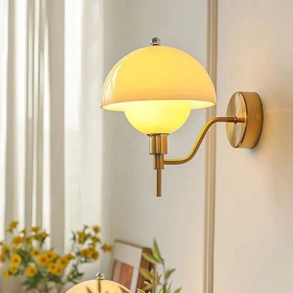 Mushroom Wall Lamp Cream