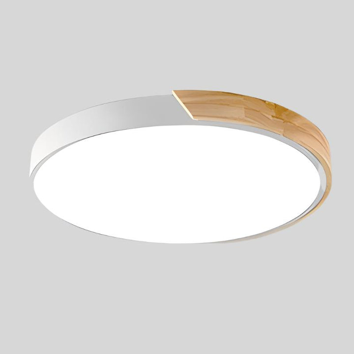 Scandinavian Wooden Macaron Round Ceiling Lamp