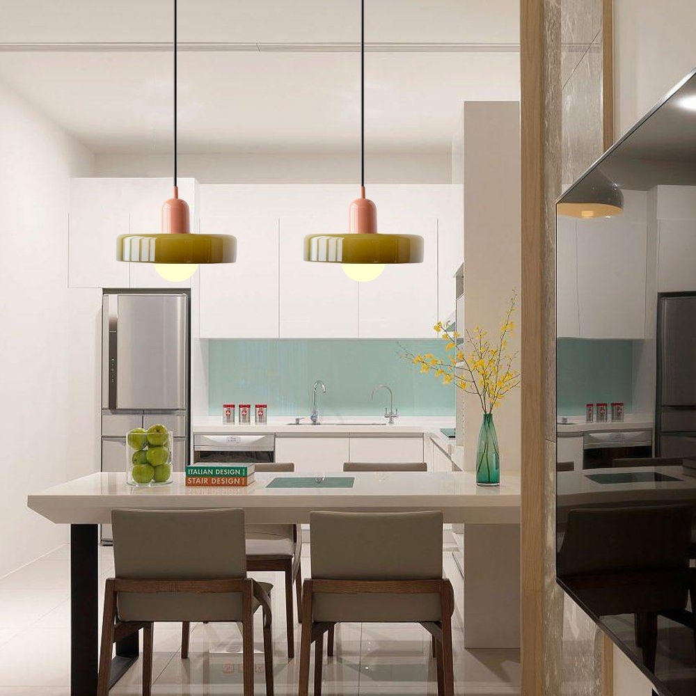 Bauhaus Suspension in Colored Glass