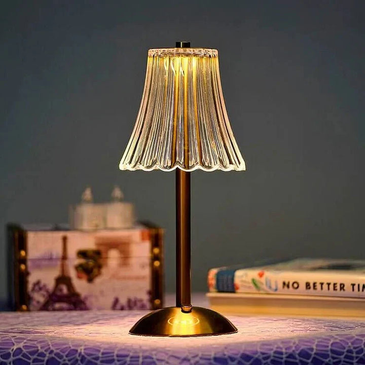 Wireless Table Lamp in Crystal Metal