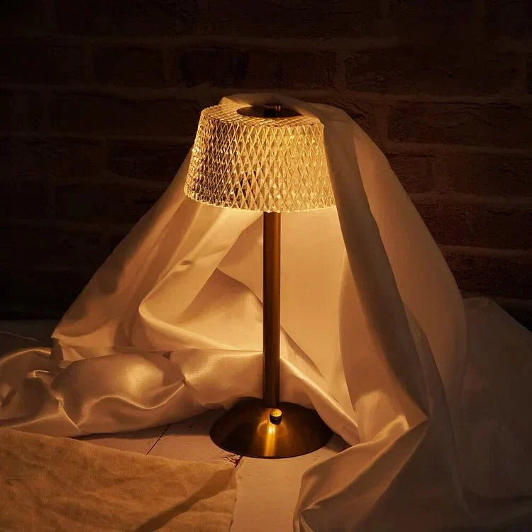 Wireless Table Lamp in Crystal Metal