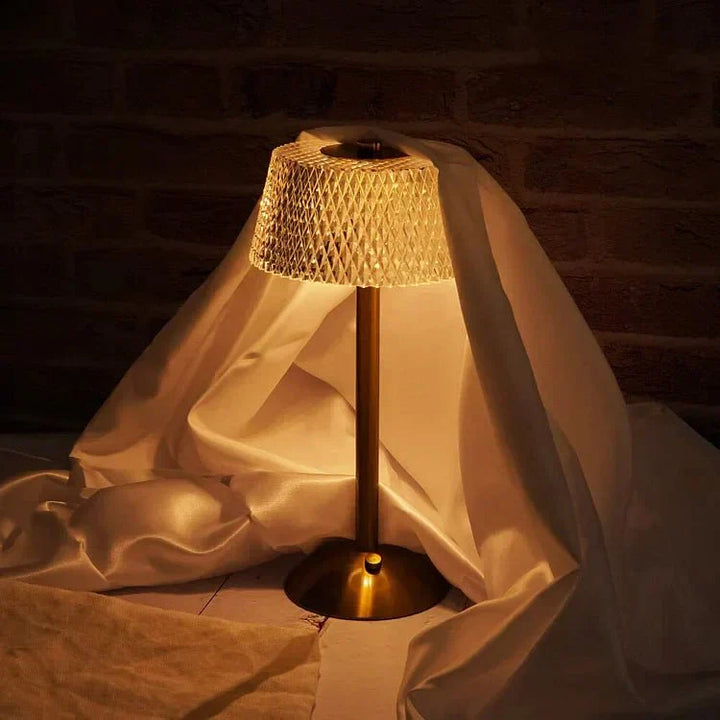 Wireless Table Lamp in Crystal Metal