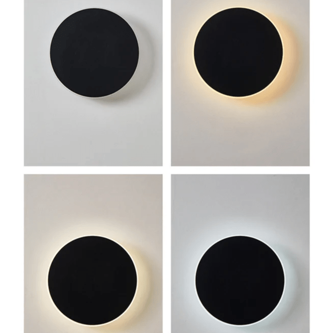 Minimalist Round LED Wall Light Made of Metal for Outdoor Use