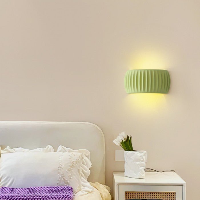 Modern Art Deco resin ribbed wall lamp