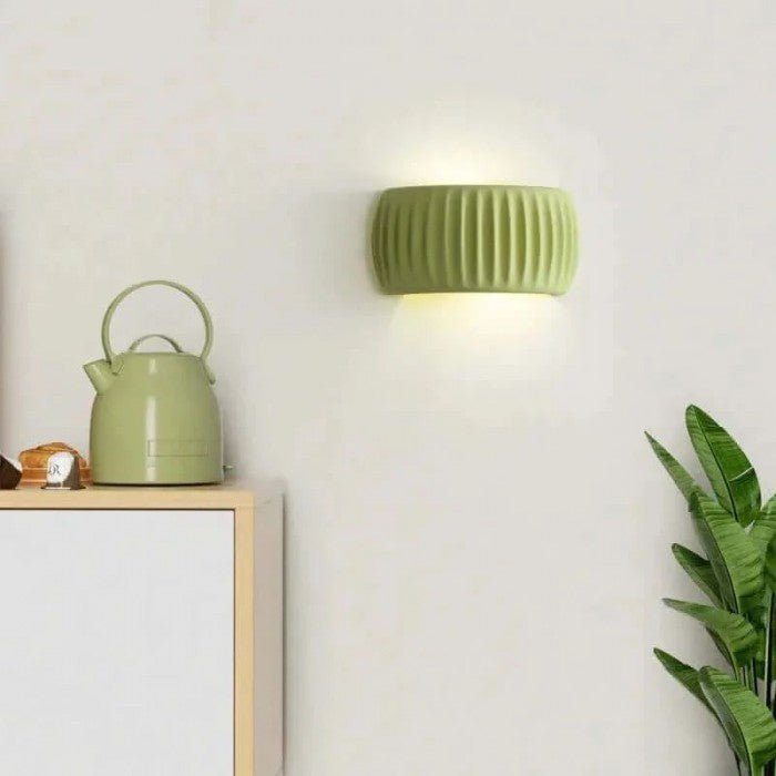 Modern Art Deco resin ribbed wall lamp