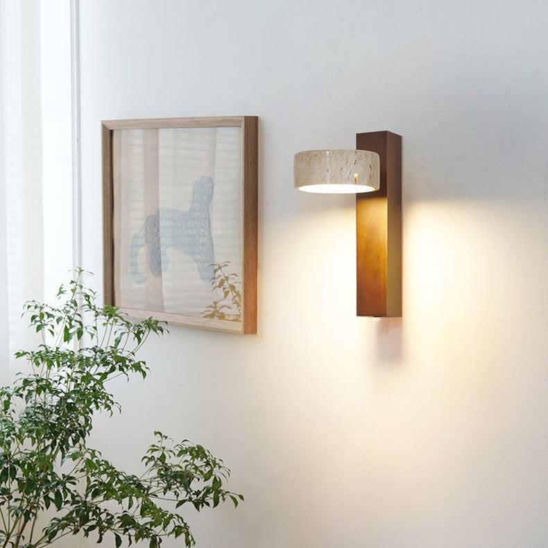 Wabi Sabi Travertine Wall Lamp Broken White